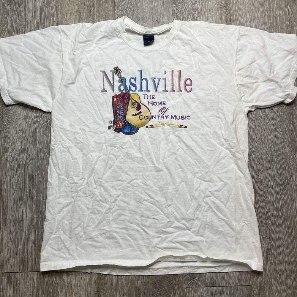 Vintage Y2K Nashville Country Music Graphic Tee Size XL